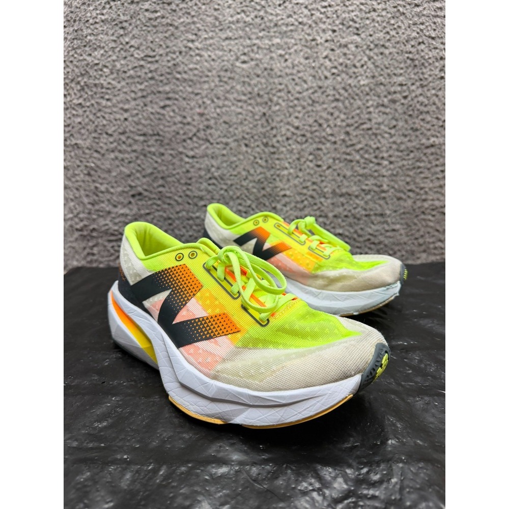 New Balance FuelCell Rebel v4 Sneakers White Bleached Lime Glo MFCXLL4 Size 8.5